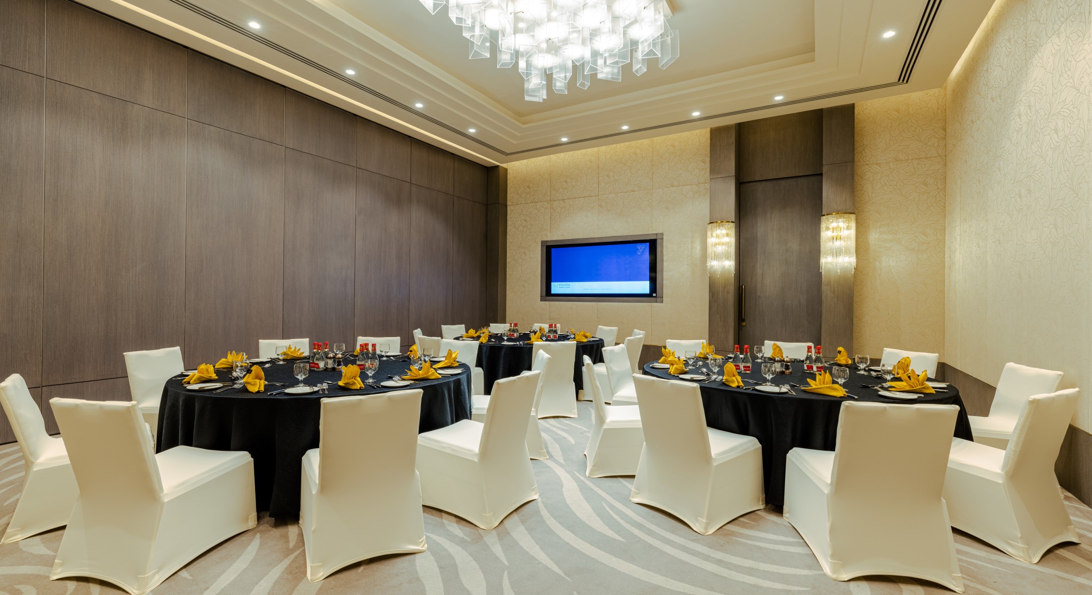 Elegant banquet room at Khalidia Palace Hotel Dubai, ideal for weddings, events, and corporate functions.